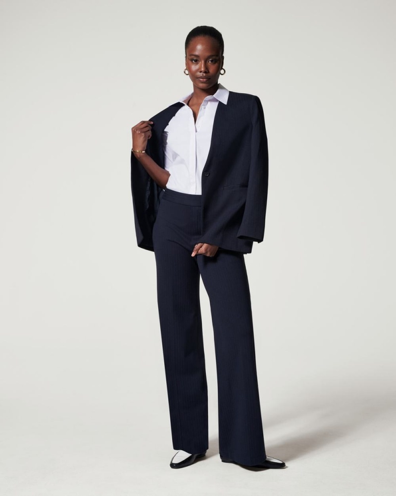 Spanx The Perfect Pant, Wide Leg Pants Navy / Grey | 36142-RMAP