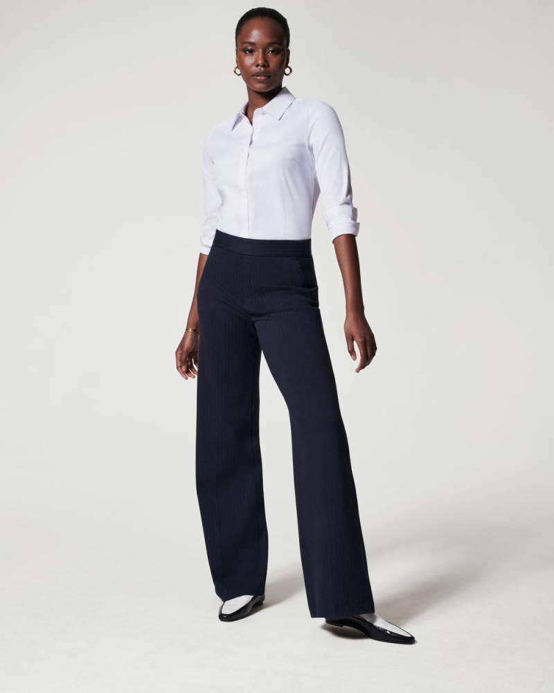 Spanx The Perfect Pant, Wide Leg Pants Navy / Grey | 36142-RMAP