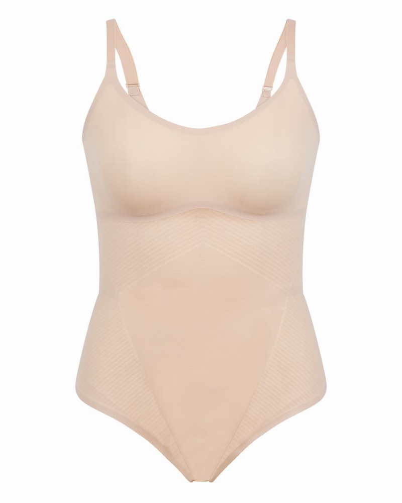 Spanx Thinstincts® 2.0 Cami Thong Bodysuits Beige | 12904-RZVA