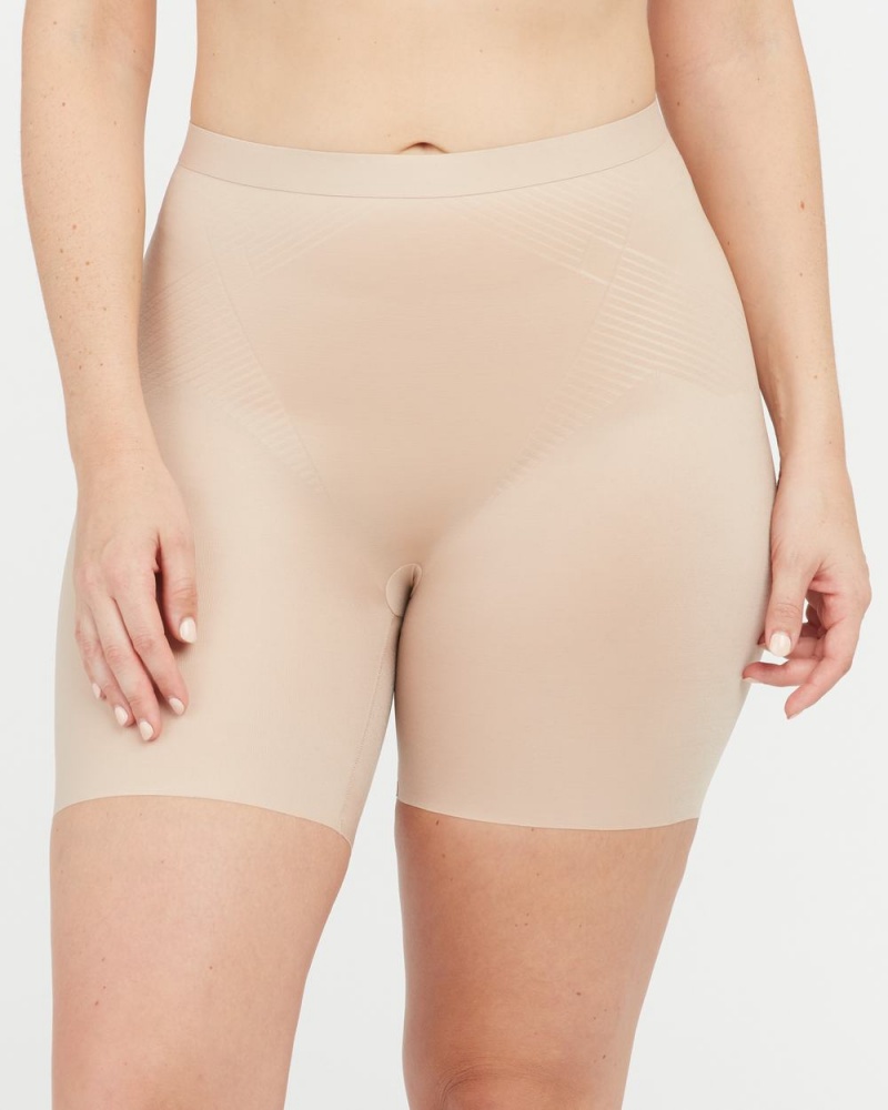 Spanx Thinstincts® 2.0 Girl Shorts Beige | 92043-IEAD