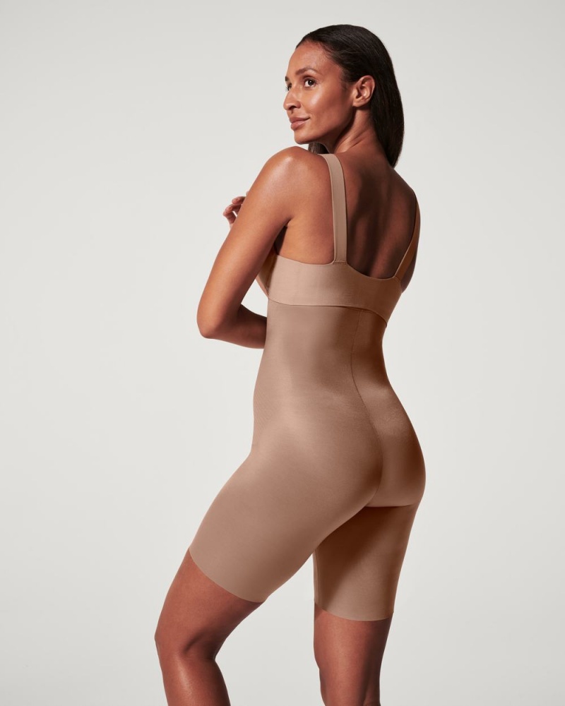 Spanx Thinstincts® 2.0 High-Waisted Mid-Thigh Shorts Cafe Au Lait | 51024-QDBN