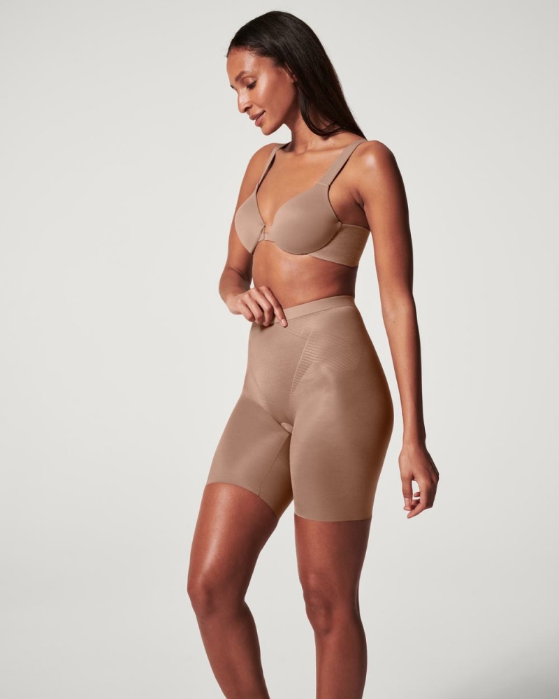 Spanx Thinstincts® 2.0 Mid-Thigh Shorts Cafe Au Lait | 42097-RJKT