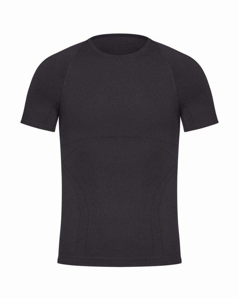 Spanx Ultra Sculpt Seamless Crew Neck Undershirts Black | 97860-GRHP