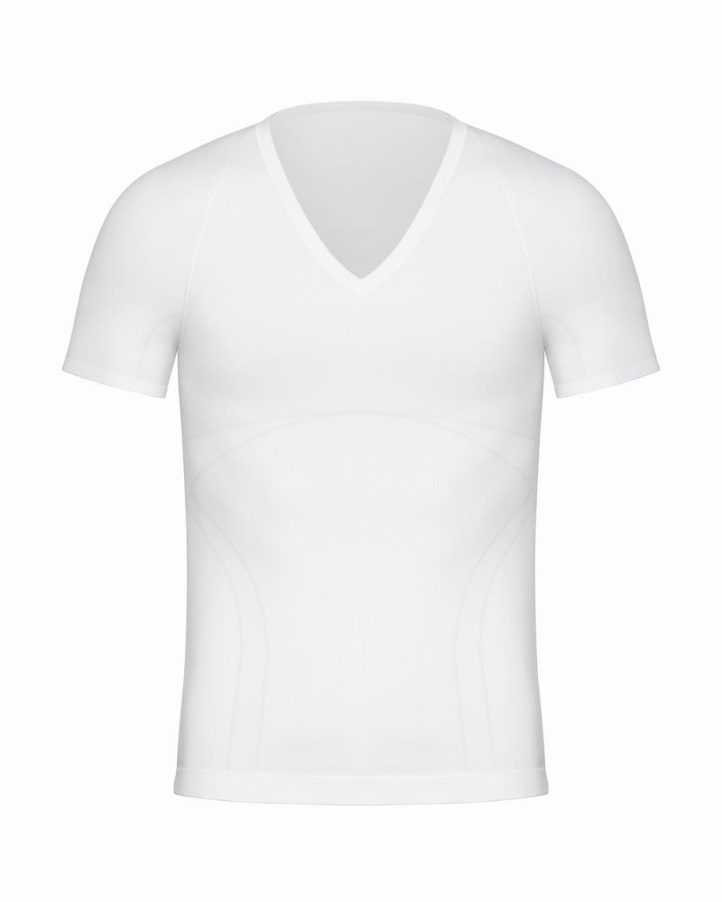 Spanx Ultra Sculpt Seamless V-Neck Undershirts White | 30584-MCTW