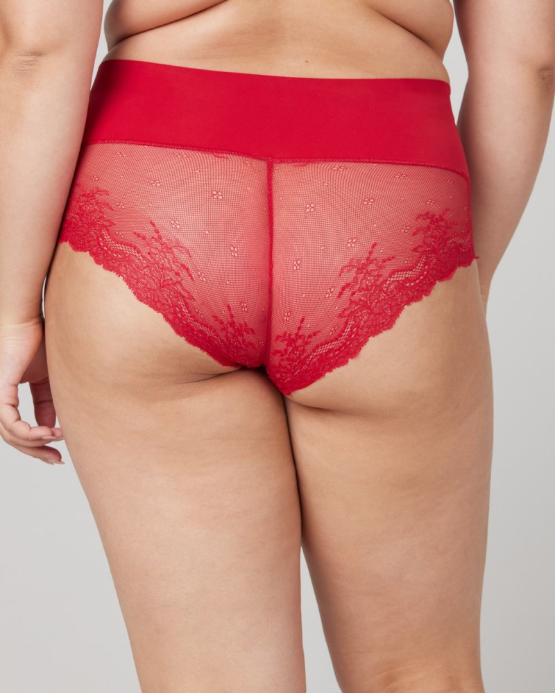 Spanx Undie-tectable® Lace Hi-Hipster Panties Red | 49351-EPAK