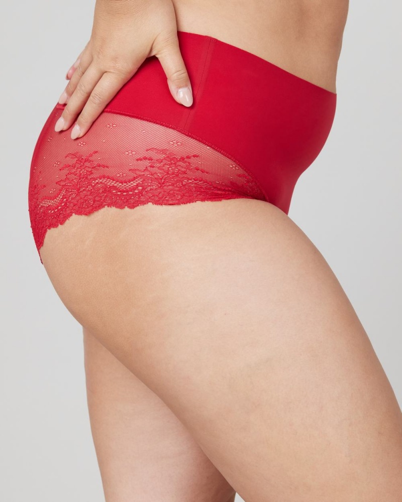 Spanx Undie-tectable® Lace Hi-Hipster Panties Red | 49351-EPAK