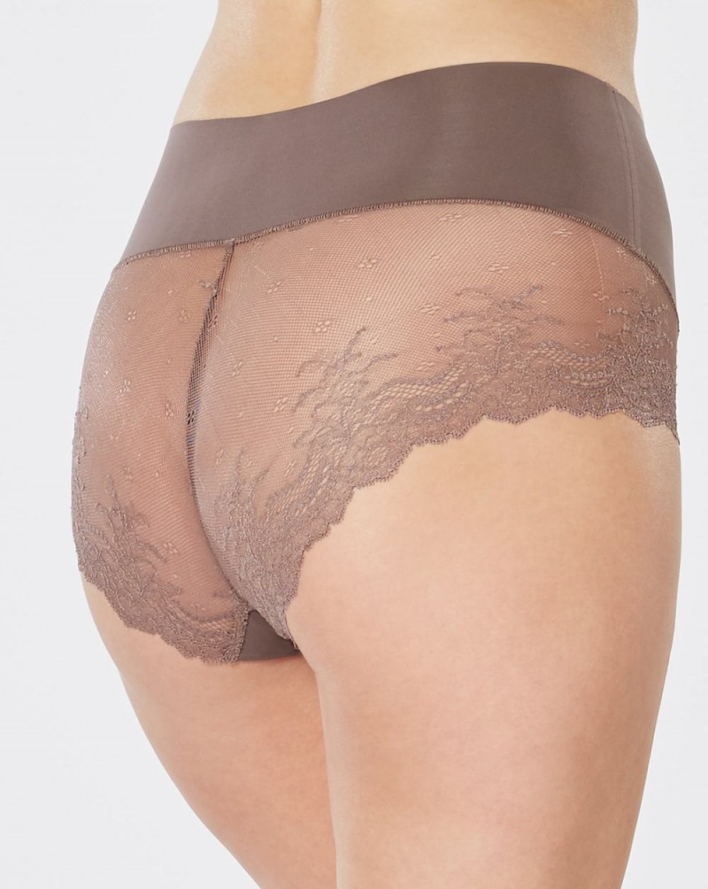 Spanx Undie-tectable® Lace Hi-Hipster Panties Brown Grey | 34758-FSHM