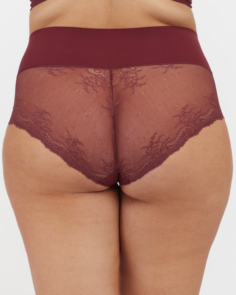 Spanx Undie-tectable® Lace Hi-Hipster Panties Burgundy | 28930-LNYI