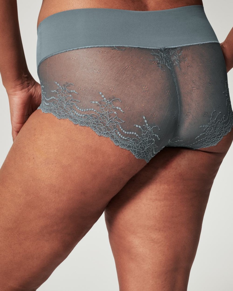 Spanx Undie-tectable® Lace Hi-Hipster Panties Blue Grey | 92675-OZKF