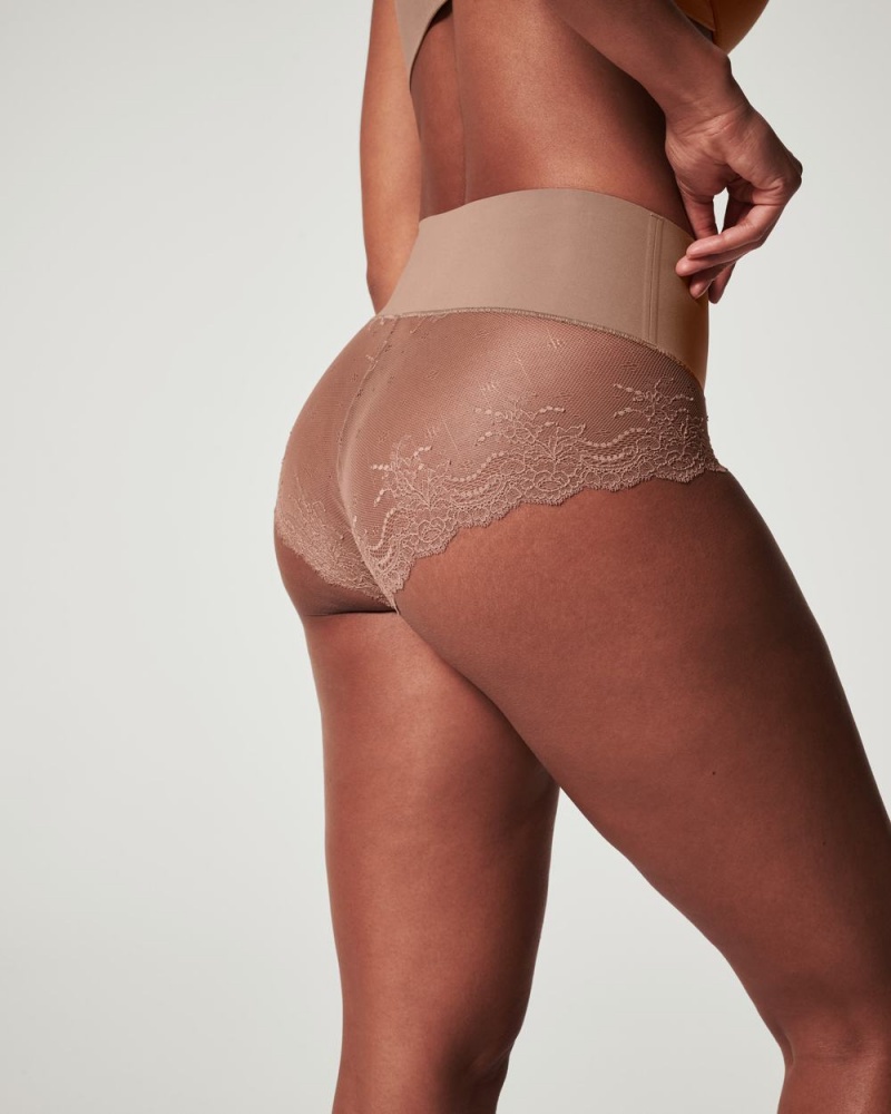 Spanx Undie-tectable® Lace Hi-Hipster Panties Cafe Au Lait | 01624-CKBN