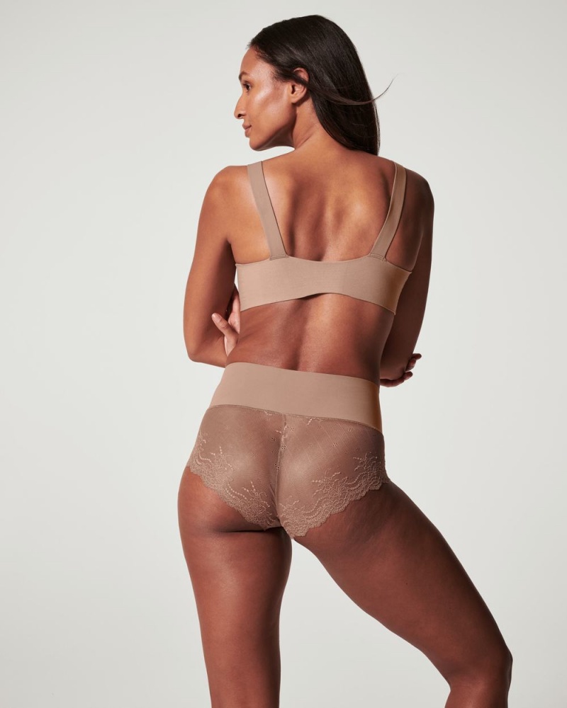 Spanx Undie-tectable® Lace Hi-Hipster Panties Cafe Au Lait | 01624-CKBN