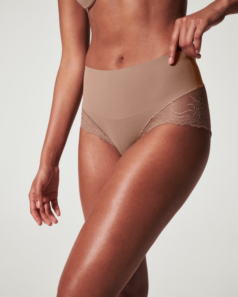 Spanx Undie-tectable® Lace Hi-Hipster Panties Cafe Au Lait | 01624-CKBN