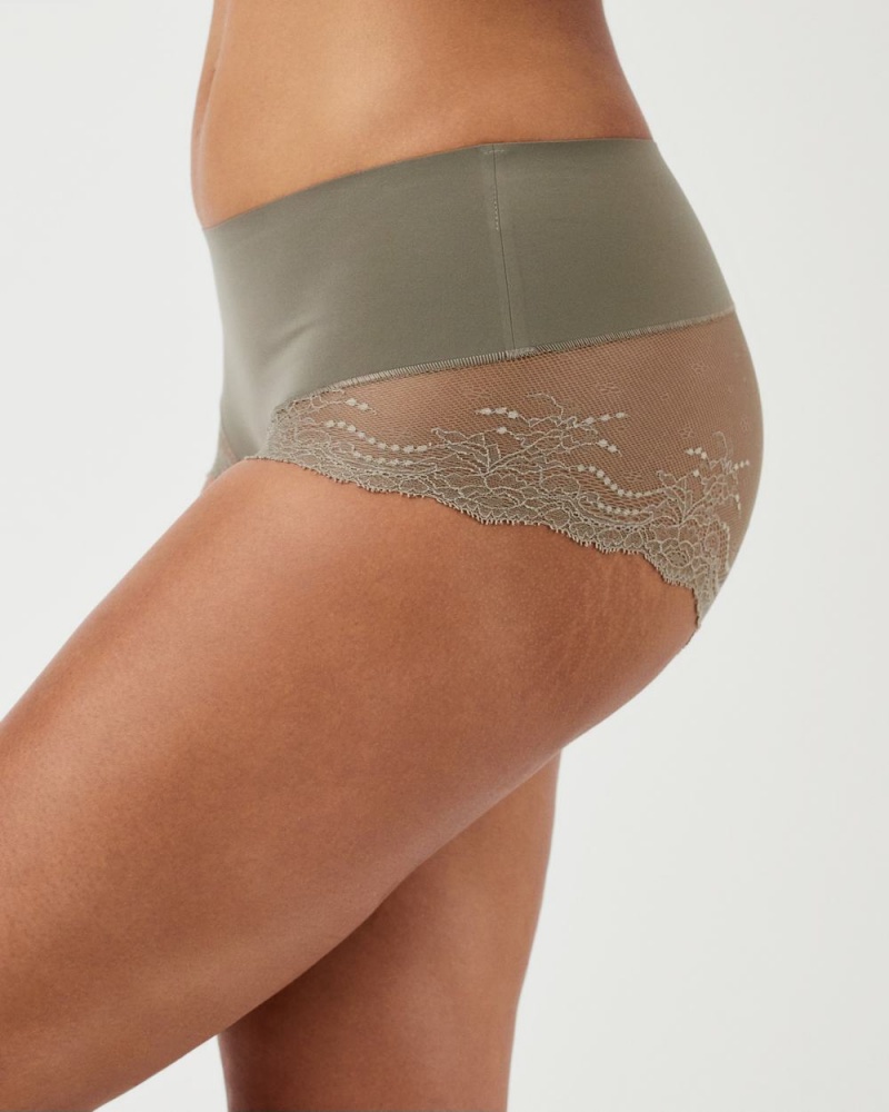 Spanx Undie-tectable® Lace Hi-Hipster Panties Olive | 56394-HOZB