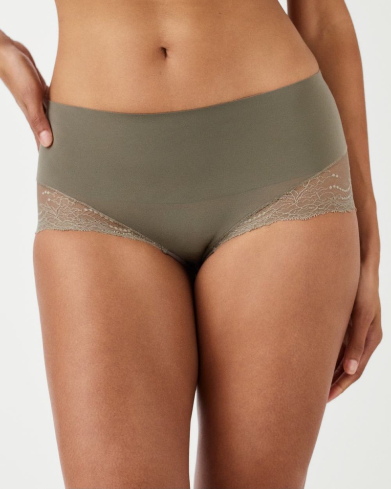 Spanx Undie-tectable® Lace Hi-Hipster Panties Olive | 56394-HOZB