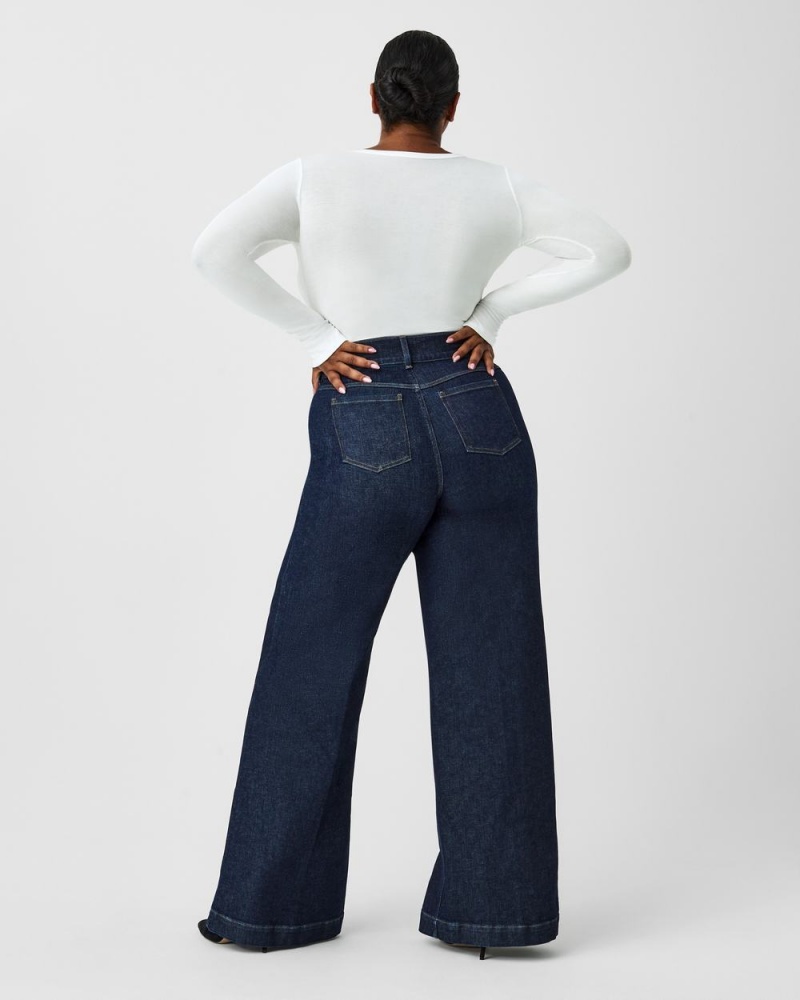 Spanx Wide Leg Jeans Indigo | 48237-GVWE