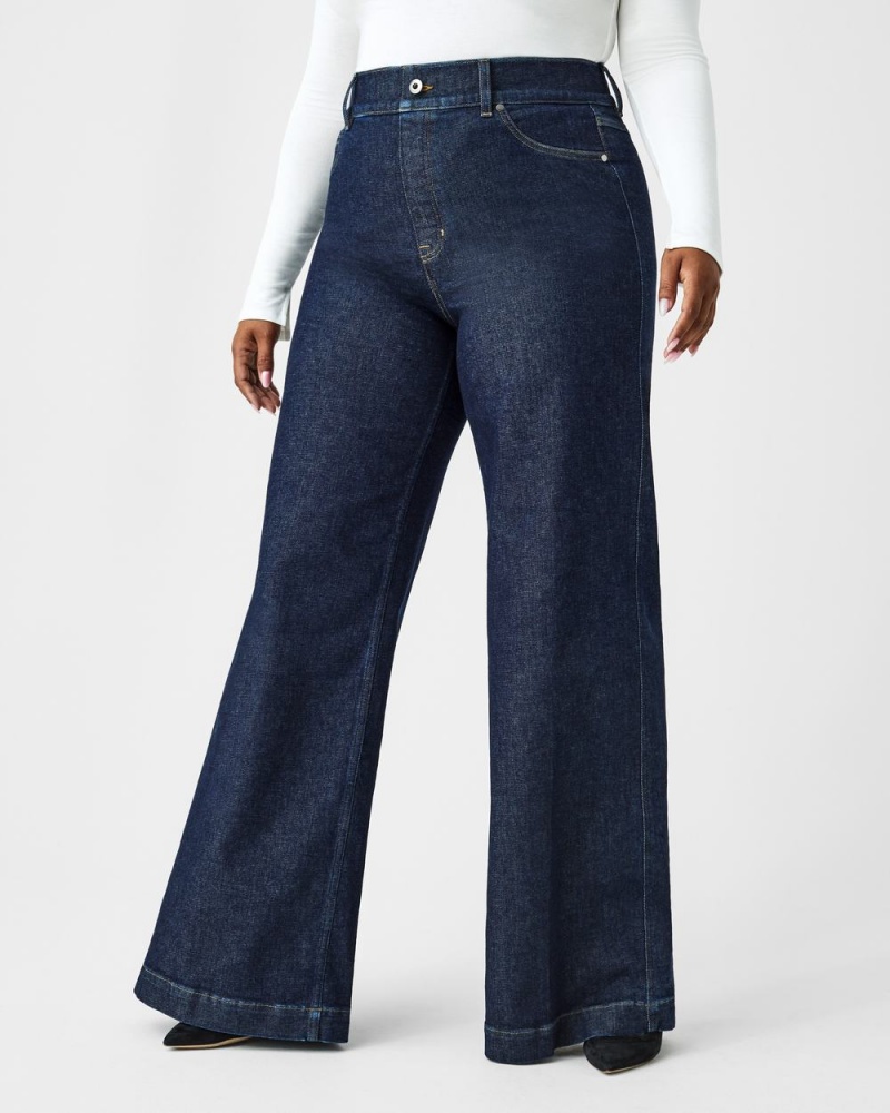 Spanx Wide Leg Jeans Indigo | 48237-GVWE