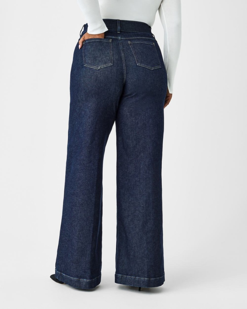 Spanx Wide Leg Jeans Indigo | 48237-GVWE