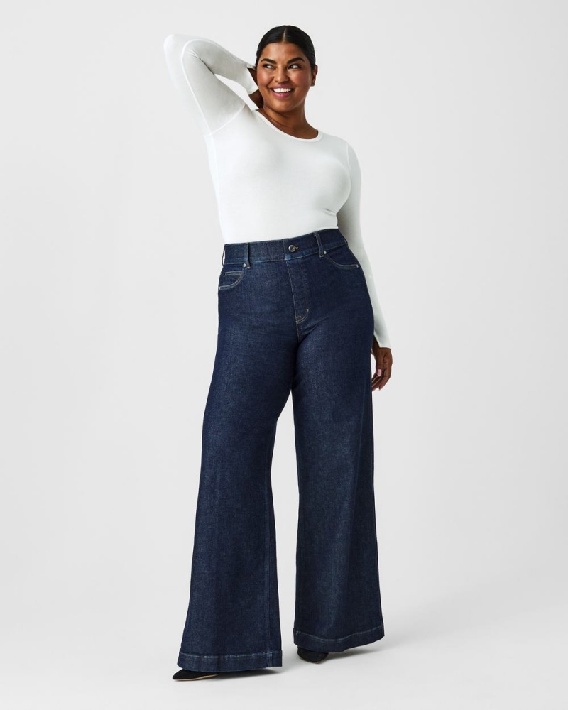 Spanx Wide Leg Jeans Indigo | 48237-GVWE