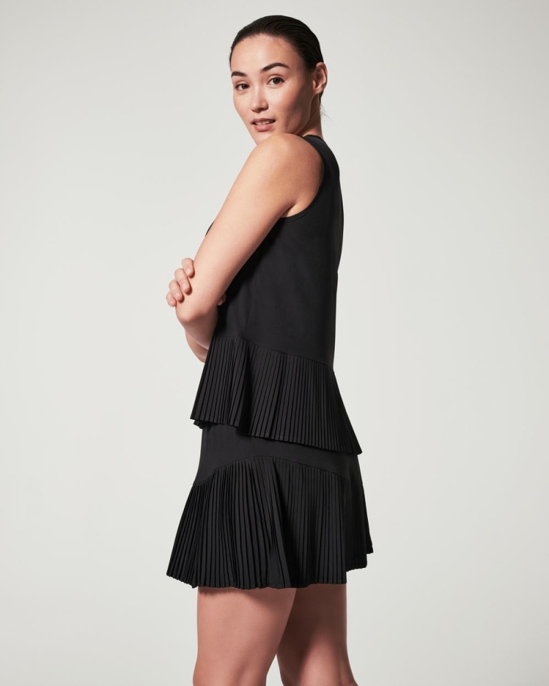 Spanx Yes, Pleats! Tank Top Black | 28431-KQEZ